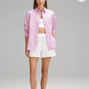 Relaxed-Fit Cotton-Blend Poplin Button-Down Shirt